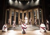 Et tu? Andrew Woodall as Julius Caesar on Robert Innes Hopkins's set