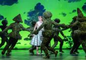 Hedge fun: Katrina Lyndon as Kim Boggs in the topiary fantasy scene