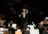 Gustavo Dudamel in action last night with the Los Angeles Philharmonic