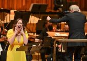 Soprano Elena Stikhina, living every moment in Shostakovich's Fourteenth Symphony with Gianandrea Noseda and the LSO