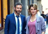 Lucy Lawless as Alexa Crowe, with Bernard Curry as DI Kieran Hussey