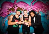 Major Lazer: Diplo, centre, with Jillionaire and Walshy Fire