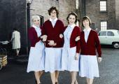 Making the East End safe for childbirth: (left to right) Trixie (Helen George), Chummy (Miranda Hart), Jenny (Jessica Raine) and Cynthia (Bryony Hannah)