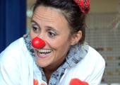 Red nose days: Nina Conti clowns on the hospital wards