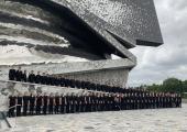 The National Youth Choir of Scotland outside the Philharmonie de Paris