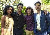 The Brewers in peril: Nick (Adrian Grenier, right) with Sophie, Ethan and Kai