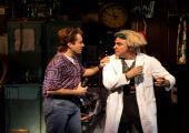 We're a musical now? Olly Dobson as Marty McFly and Roger Bart as Doc Brown