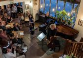 Irène Duval, Alasdair Beatson and Steven Isserlis at the Fidelio Cafe