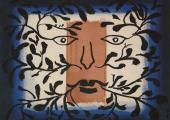 'Foliate Head: Summer', 1986: from a tapestry series designed by John Piper for the Royal Surrey County Hospital, Guildford