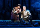 A knight person: The loyal Sancho (Peter Polycarpou) advises his master Don Quixote (Kelsey Grammer)