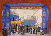 Alexander Benois's design for the opening scene in the 1911 premiere of 'Petrushka'