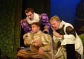 Men in tights: Matthew Kellett (Florian), Laurie Slavin (Hilarion) and Nick Sales (Cyril)