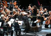 Jess Gillam and Nil Venditti with the BBCNOW at the Proms