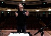 Robin Ticciati recording Brahms in Edinburgh's Usher Hall with the Scottish Chamber Orchestra