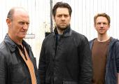 Richard Rankin as Rebus (centre), Brian Ferguson as Michael (right) and Stuart Bowman as Cafferty