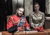 Just in case you forget who's king around here. Martin Freeman, with Lauren O'Neil in Richard III