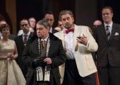 Jesters do oft prove prophets: Rigoletto (Nicholas Pallesen) cursing Monterone (Nicholas Folwell)