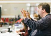 Robert Howarth rehearsing the Opera North 'Magic Flute'