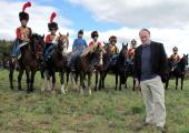 Andrew Roberts at a reenactment of the Battle of Borodino, a pivotal moment in Napoleon's invasion of Russia