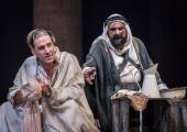 Joseph Fiennes as TE Lawrence and Peter Polycarpou as Sheikh Auda Abu Tayi