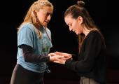 Sister act: Ruby Campbell and Amy Molloy in 'Akedah'