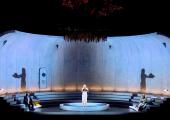 Herod (Vincent Wolfsteiner) and Herodias (Imelda Drumm) watch Salome (Sinéad Campbell Wallace) and the head of John the Baptist