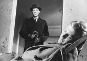 A servant calls: Hugo (Dirk Bogarde) meets Tony (James Fox)