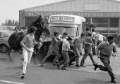 All in a day's work: pickets attacked by mounted police, Orgreave, 18 June 1984
