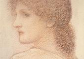 Edward Burne-Jones, 'Study of a Woman’s Head, Turned to the Left', 1868