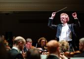 Thomas Søndergård conducting players of the Royal Scottish National Orchestra