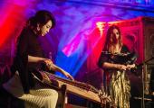 Yoon Jeong Heo of Korean band Black String and Northumbrian piper Kathryn Tickell at The Union Chapel in 2017