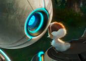 Creature comfort: Roz and gosling friend in 'The Wild Robot'