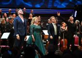Leader Huw Daniel, tenor Stuart Jackson, soprano Hilary Cronin, countertenor Hugh Cutting and conductor Peter Whelan acknowledge a rapturous reception
