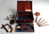 On the vampage: Victorian vampire-hunting kit, complete with mallet and stakes
