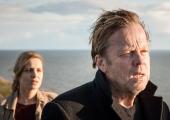 Kurt Wallander (Krister Henriksson) attempts to face down his future while daugther Linda (Charlotta Jonsson) looks on