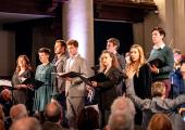 Revelatory Messiah: the vocal ensemble, conducted by Orlando Jopling (right)