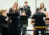 Lucy Crowe as Rodelinda with Harry Bicket and members of the English Concert