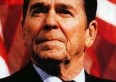 President Ronald Reagan looking stern - or is this just an act?