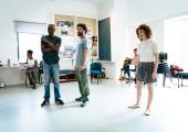 The cast in rehearsal for 'Amsterdam'