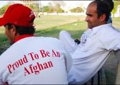 Taj Malik with one of his Afghanistan cricket team