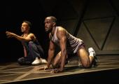 Body building:  Danny Lee Wynter and Eloka Ivo in ‘Black Superhero’.