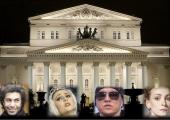 Bolshoi personalities: from left, Tsiskaridze, Zakharova, injured director Filin, and Smirnova