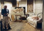 Lucian Freud at work, from David Dawson's images of 'Working with Lucian Freud'