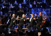 Send in the clowns: Daniel Evans, Simon Russell Beale,  Julian Ovenden and Bryn Terfel