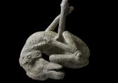 Cast of a dog. From the House of Orpheus, Pompeii