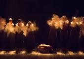 'Dust' by Akram Khan (pictured centre) is the standout piece of a strong evening.