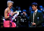 Heady indeed: Hannah Waddingham as Hedy LaRue and Jonathan Groff as Ponty in `How to Succeed ...' in concert