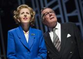 The whiff of power: Fenella Woolgar and Jeff Rawle in ‘Handbagged’