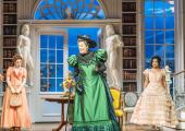 Dress sense: Kitty Hawthorne, Stephen Fry and Jessica Whitehurst in ‘The Importance of Being Earnest’.
