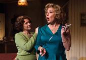 I spy: Finty Williams and Tracy-Ann Oberman in ‘Pack of Lies’.